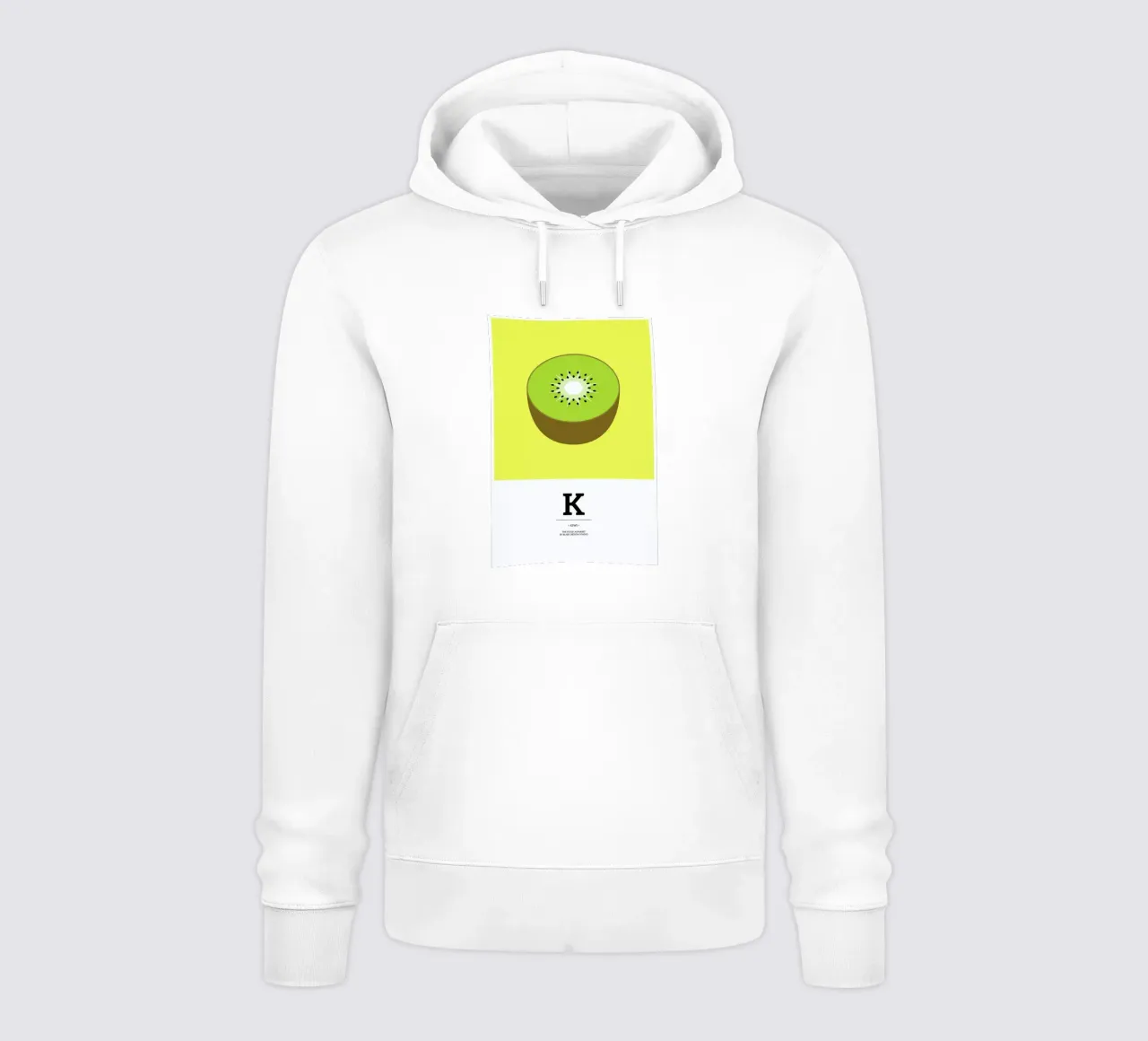 „The Food Alphabet“ - K like Kiwi felpa con cappuccio da BLAEK Design Studio