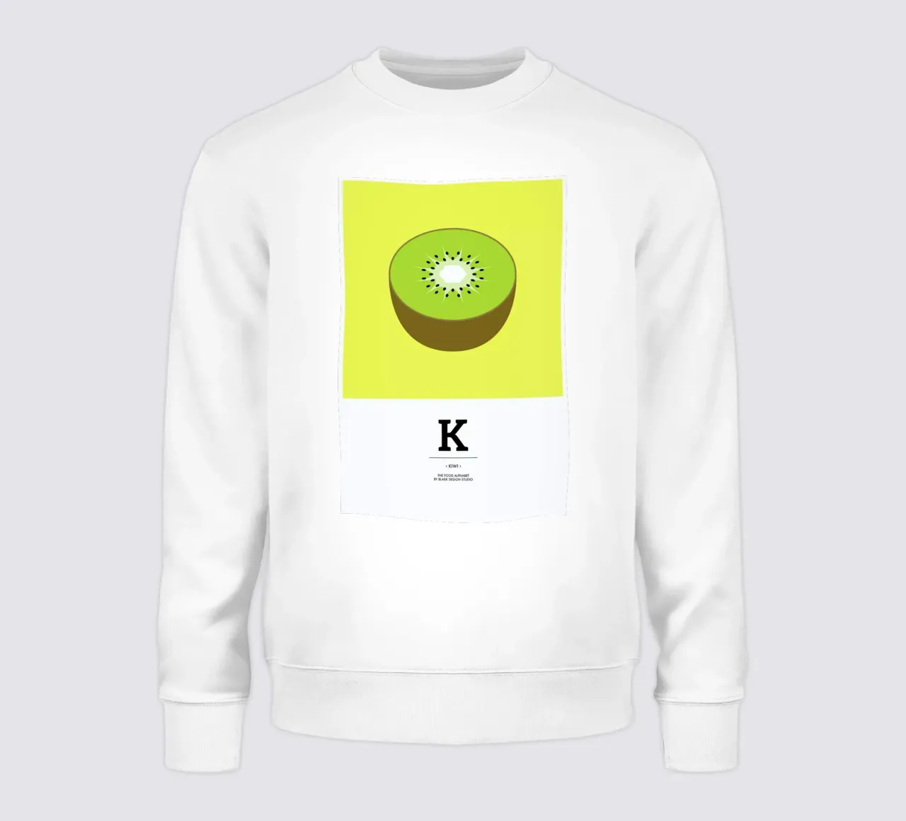 „The Food Alphabet“ - K like Kiwi felpa da BLAEK Design Studio