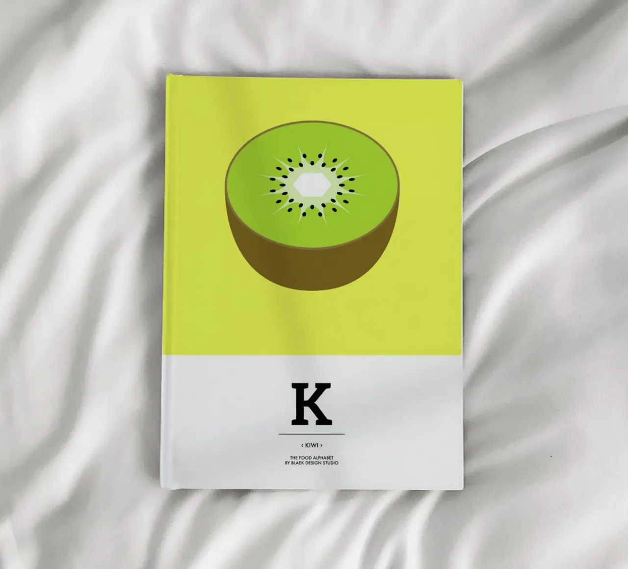 „The Food Alphabet“ - K like Kiwi notebook by BLAEK Design Studio