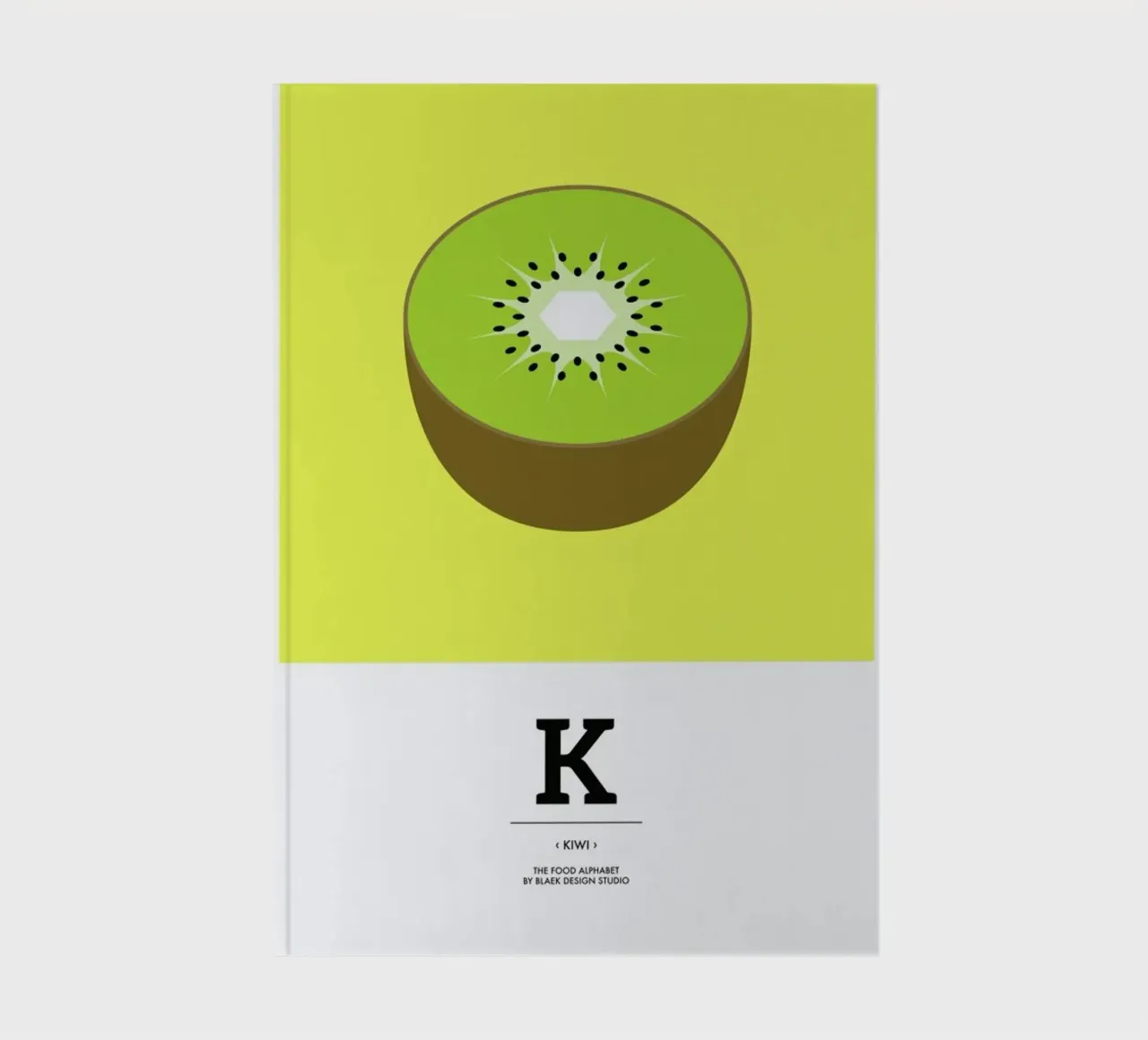 „The Food Alphabet“ - K like Kiwi notebook by BLAEK Design Studio