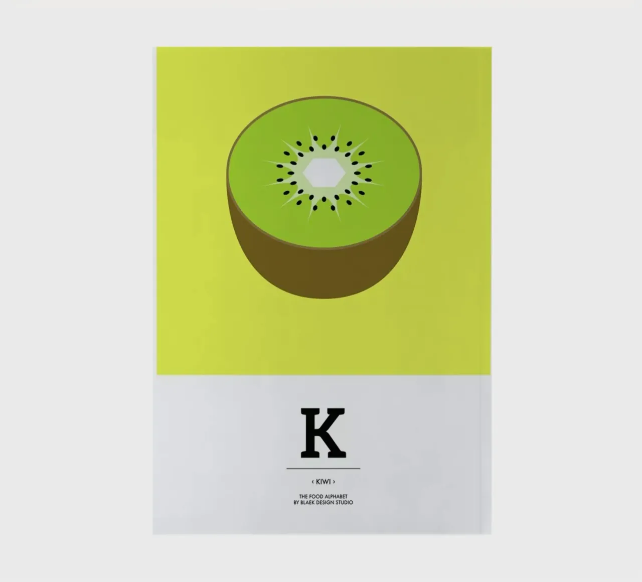 „The Food Alphabet“ - K like Kiwi notebook by BLAEK Design Studio