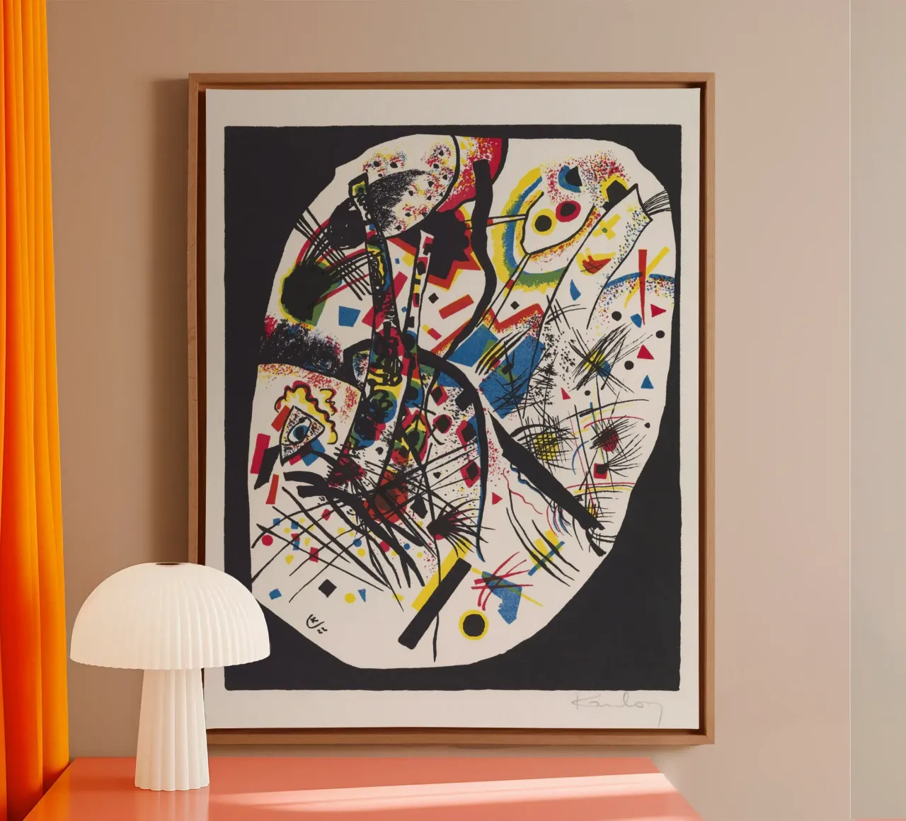 Wassily Kandinsky Abstract Poster tela con Cornice a cassetta da Venus Art
