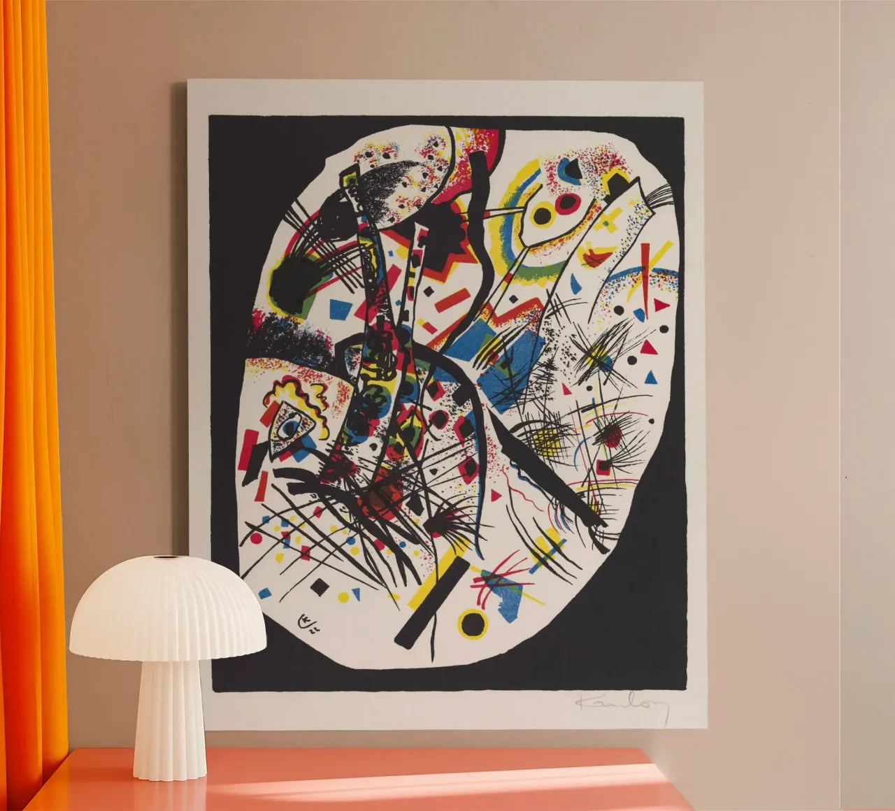 Wassily Kandinsky Abstract Poster tela con Cornice a cassetta da Venus Art