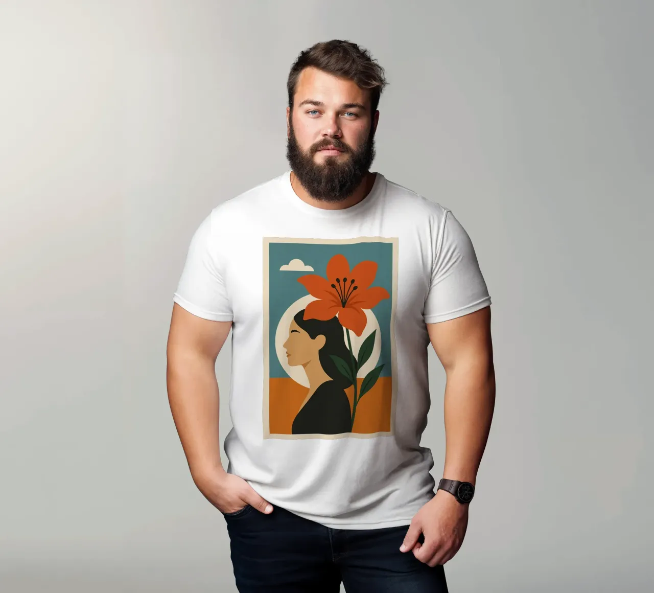 Donna con fiore 2 t-shirt da Studio M