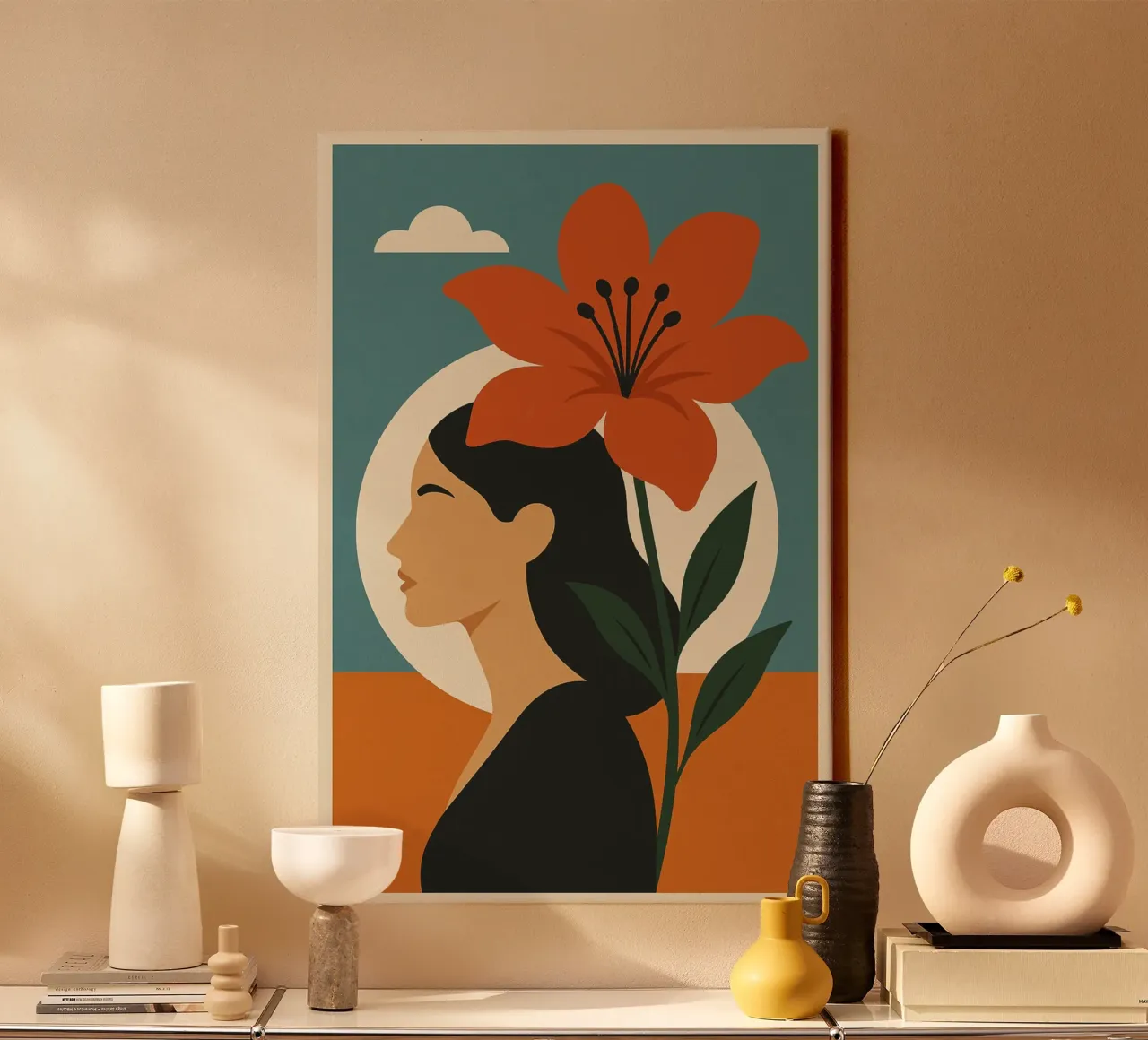 Woman with Flower 2 canvas by Studio M