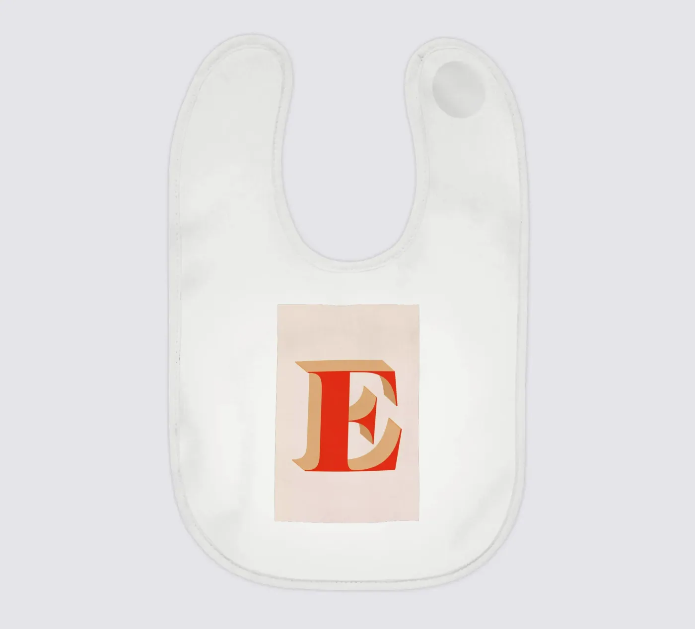 Red E baby bib by daylight design studio