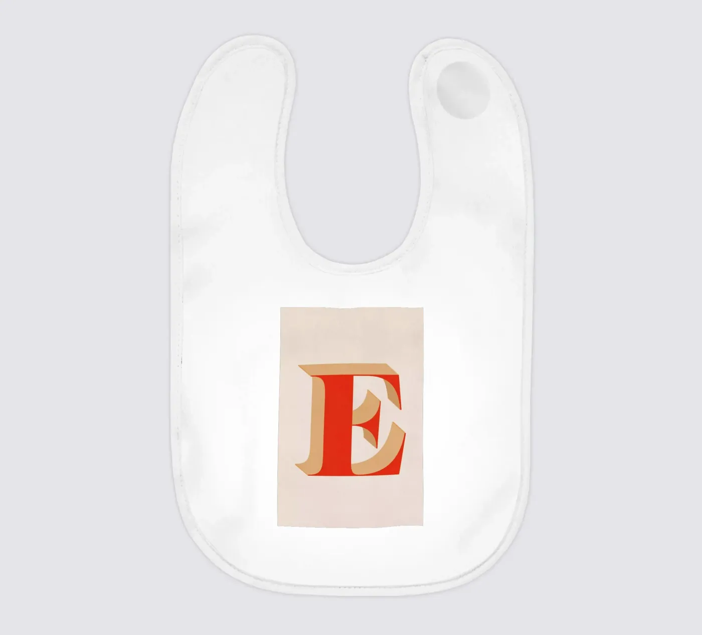 Red E baby bib by daylight design studio