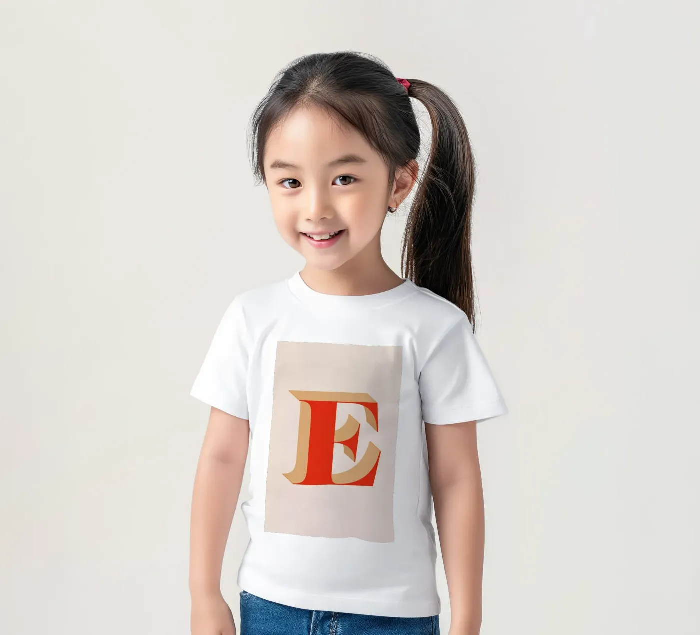 Red E kids t-shirt by daylight design studio