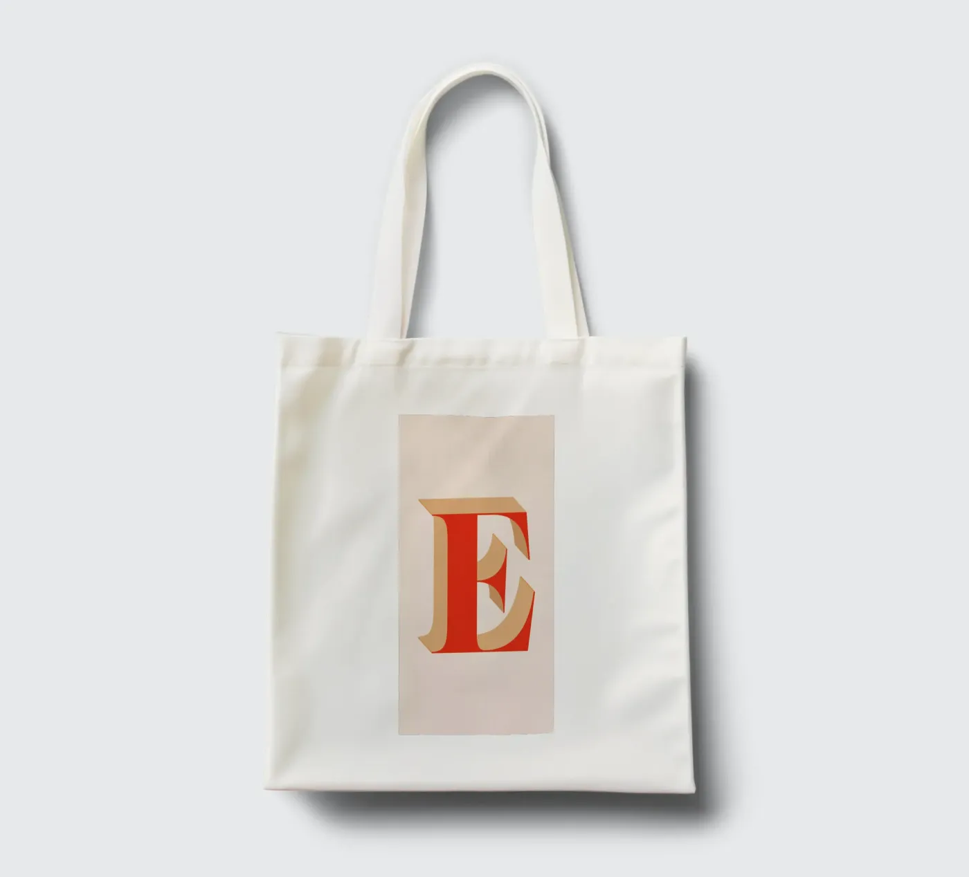 Red E tote bag by daylight design studio