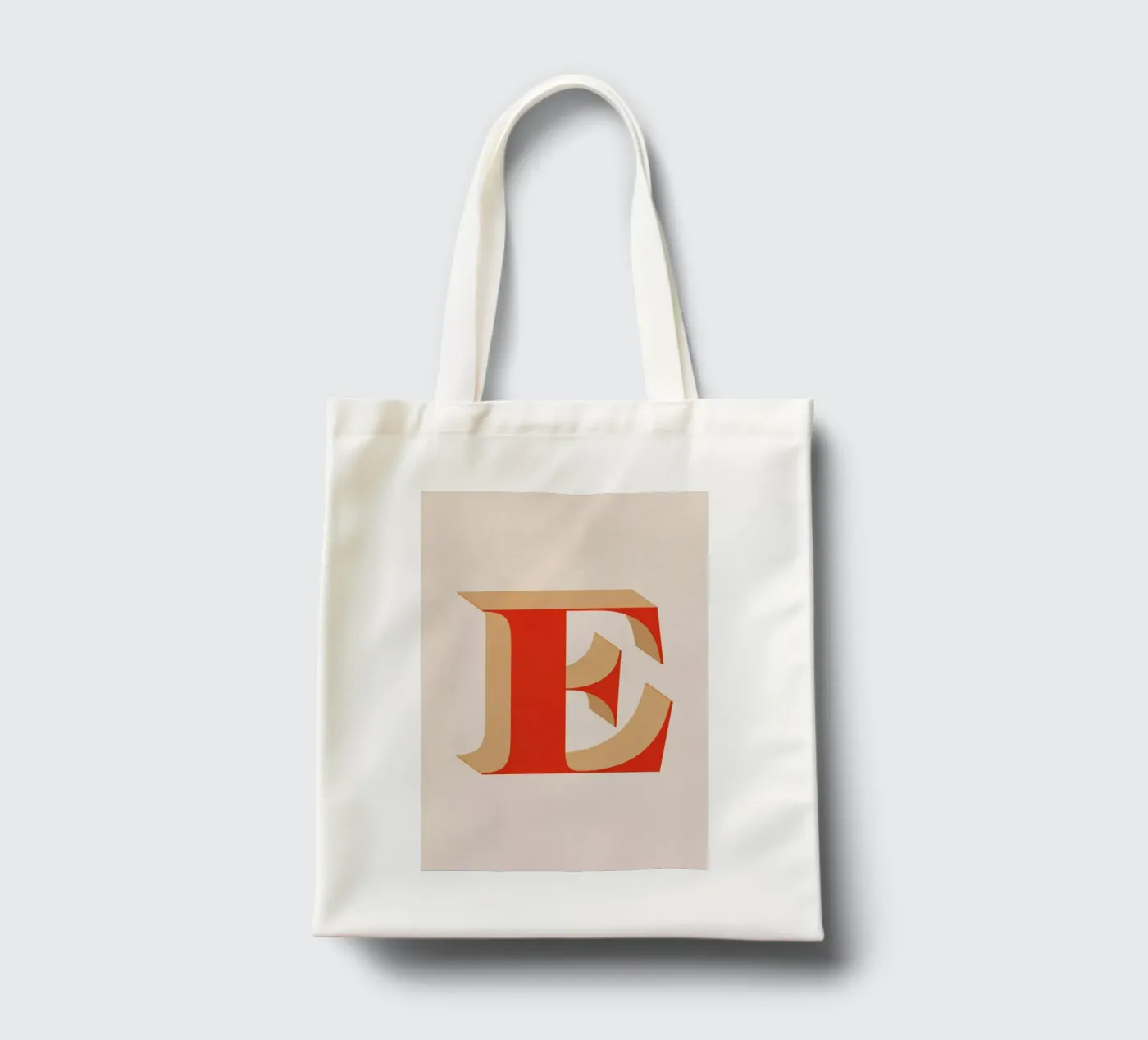 Red E tote bag by daylight design studio