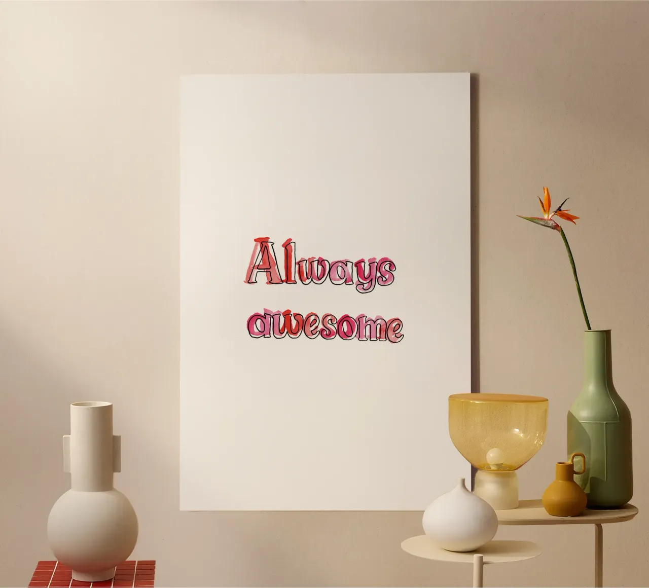 Always Awesome tela con Cornice a cassetta da Brushmeetspaper