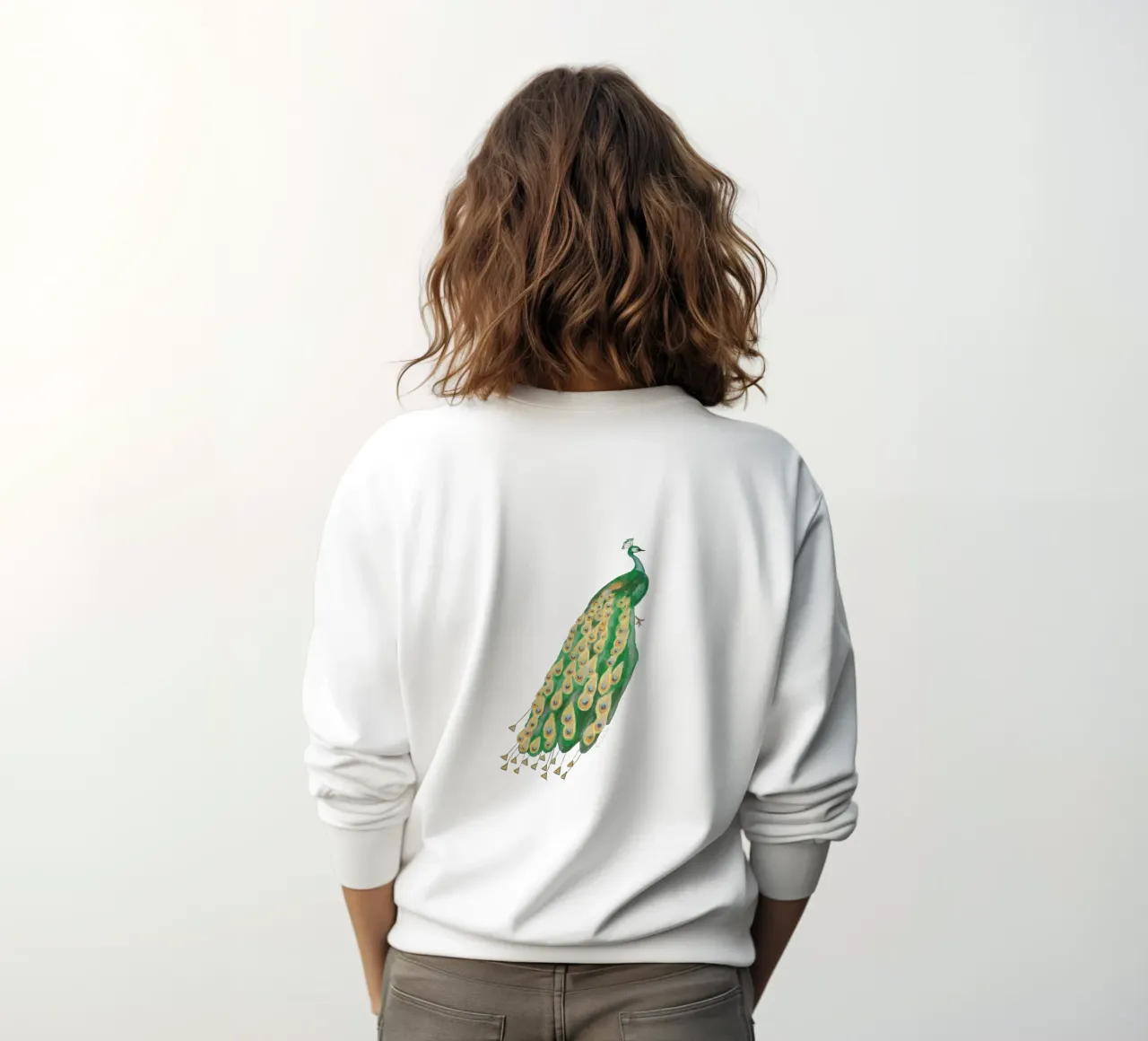 Pavone Illustrazione ad acquerello Arte minimalista Boho felpa da This Wild Soul - Illustration