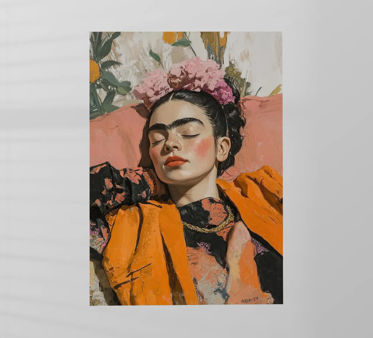 Frida Kahlo "I fiori della resilienza pellicola backlit da Fantasias Florales