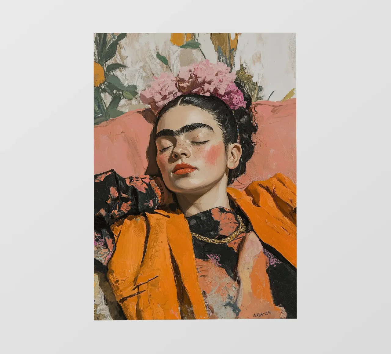 Frida Kahlo "I fiori della resilienza pellicola backlit da Fantasias Florales