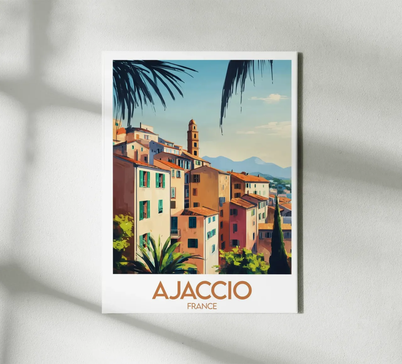 Affiche Ajaccio canvas met Baklijst van Frame the World