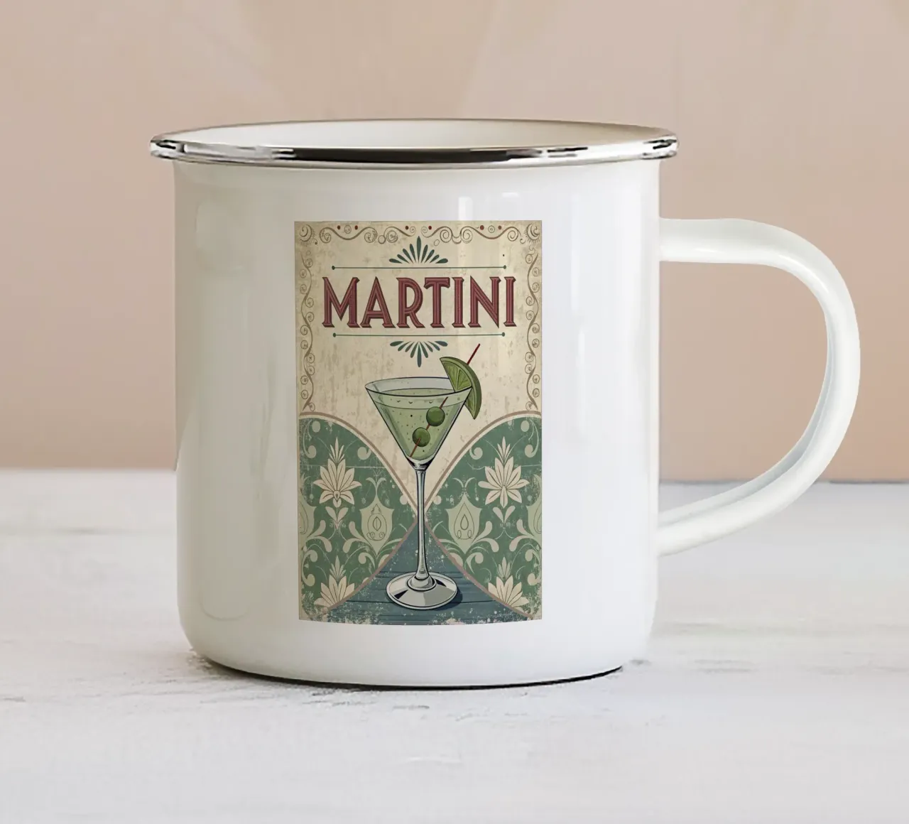 Martini vintage poster tazza in smalto da 🎁 ARTVI-SHOP