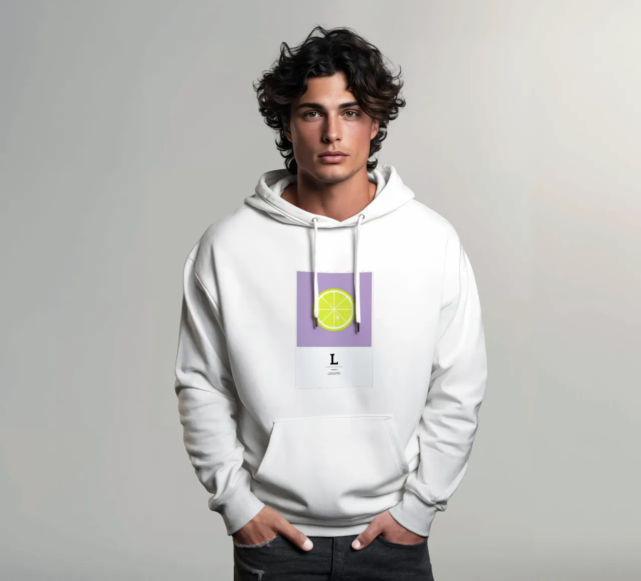„The Food Alphabet“ - L like Lemon felpa con cappuccio da BLAEK Design Studio