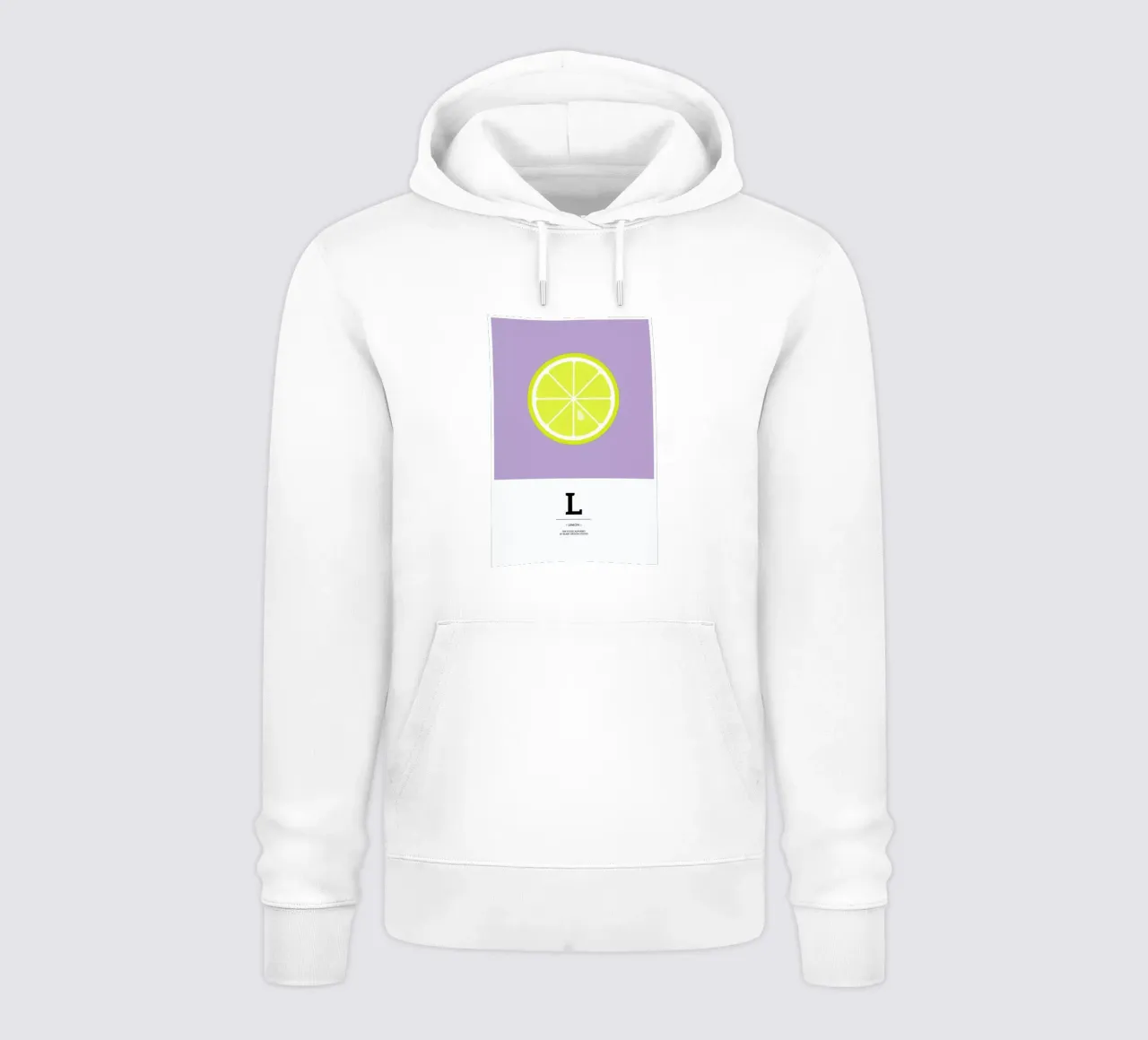 „The Food Alphabet“ - L like Lemon felpa con cappuccio da BLAEK Design Studio