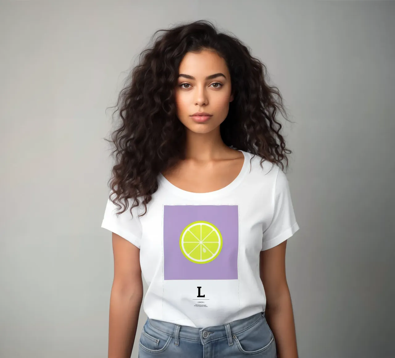 „The Food Alphabet“ - L like Lemon dames t-shirt getailleerd van BLAEK Design Studio