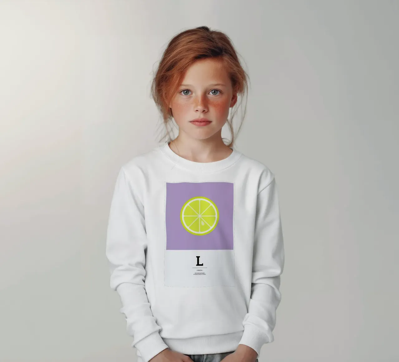 „The Food Alphabet“ - L like Lemon felpa bambino da BLAEK Design Studio