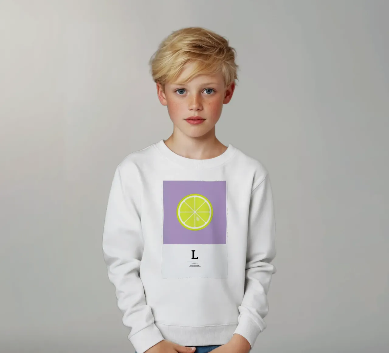 „The Food Alphabet“ - L like Lemon felpa bambino da BLAEK Design Studio