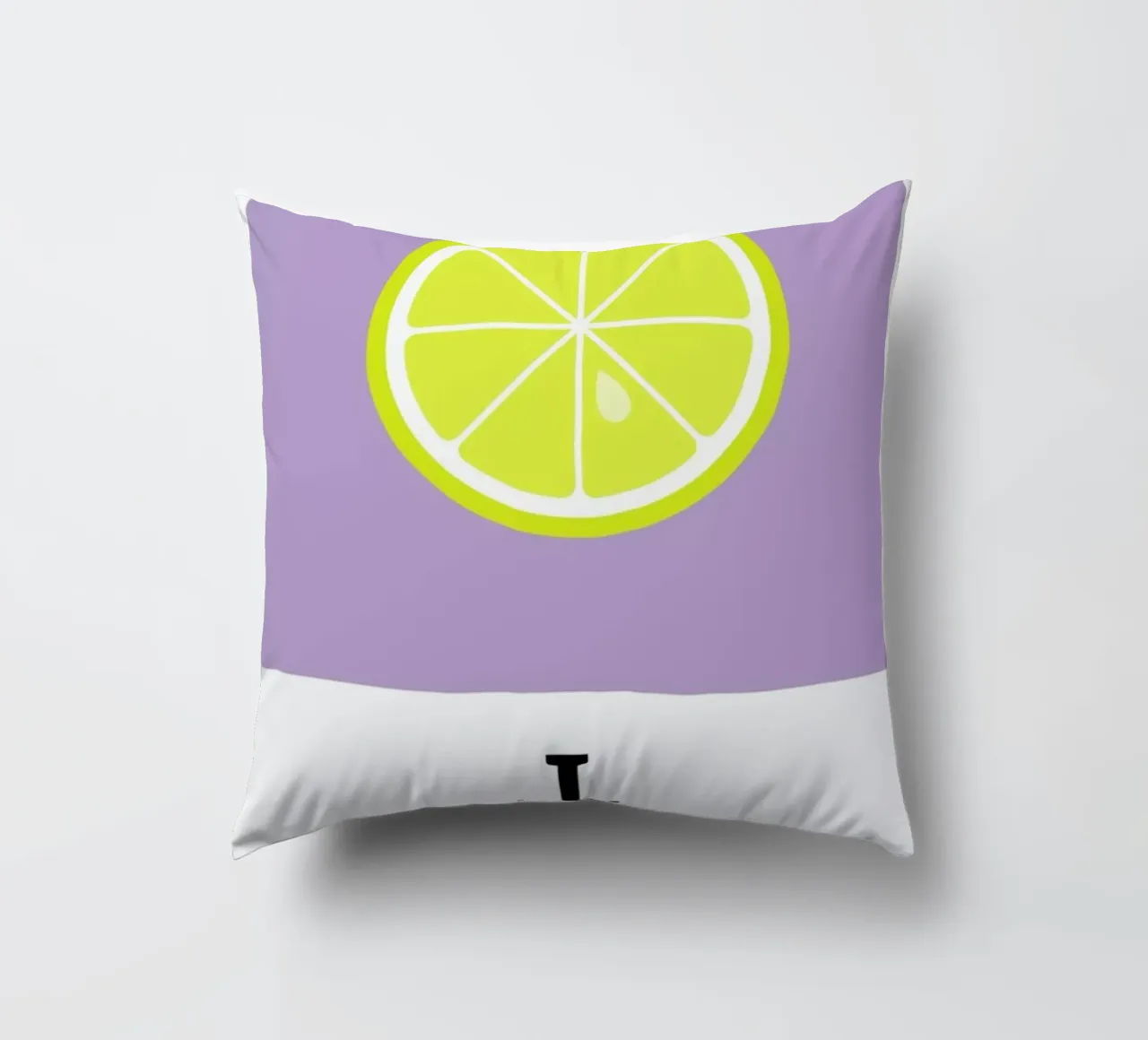 „The Food Alphabet“ - L like Lemon cuscino da BLAEK Design Studio