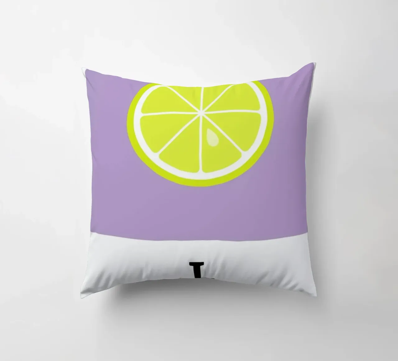 „The Food Alphabet“ - L like Lemon cuscino da BLAEK Design Studio