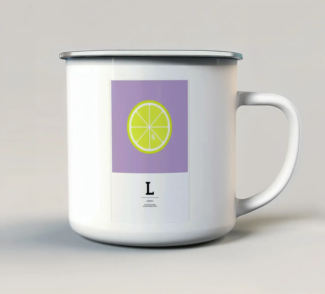 „The Food Alphabet“ - L like Lemon tazza in smalto da BLAEK Design Studio
