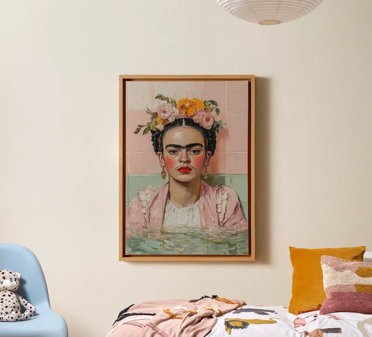 Frida Kahlo - L'esilio interiore tela con Cornice a cassetta da Fantasias Florales