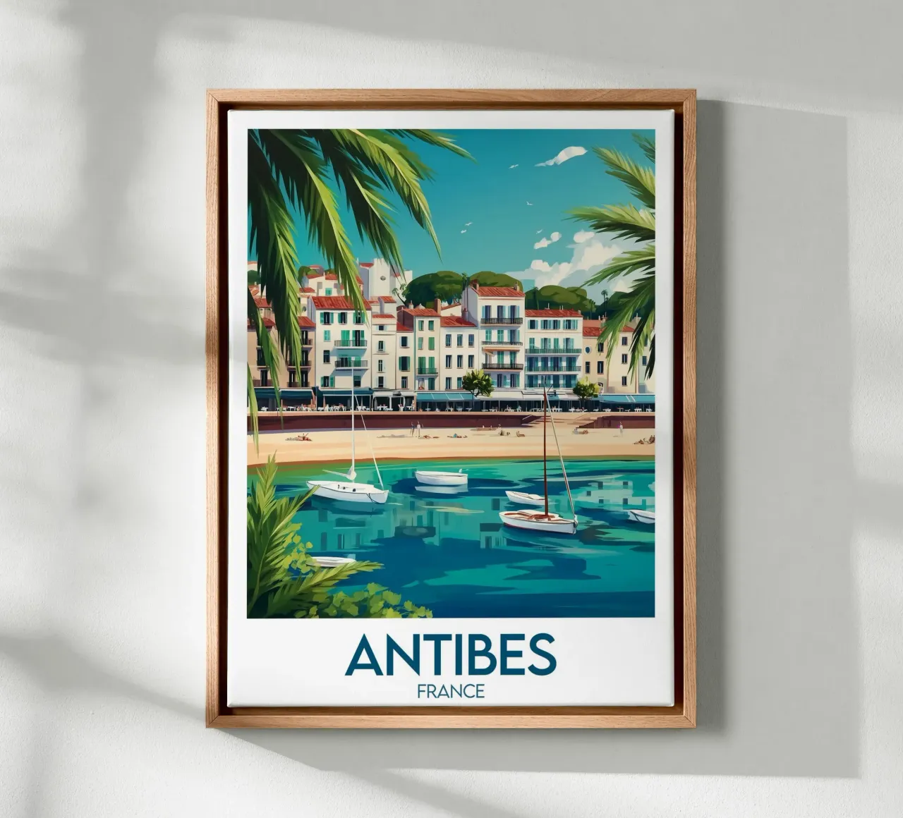 Affiche Antibes tela con Cornice a cassetta da Frame the World