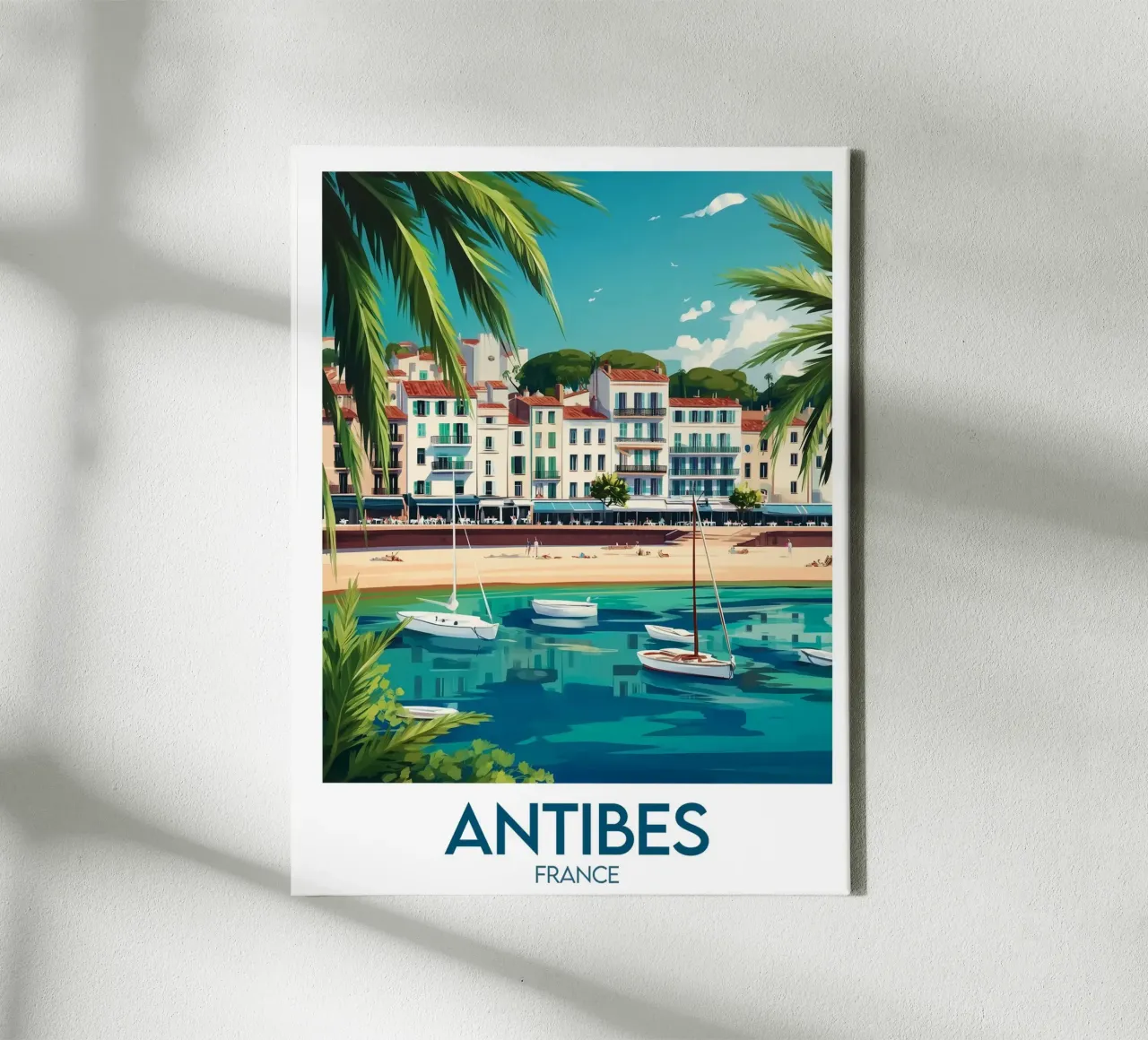 Affiche Antibes tela con Cornice a cassetta da Frame the World