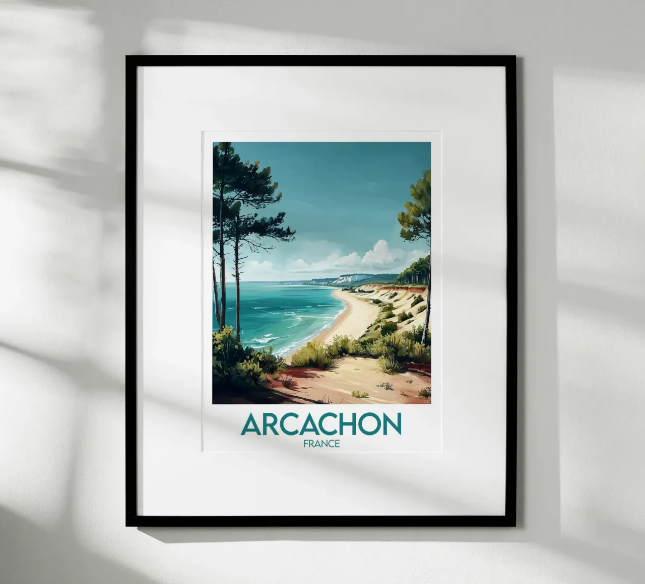 Affiche Arcachon poster con telaio in plastica da Frame the World