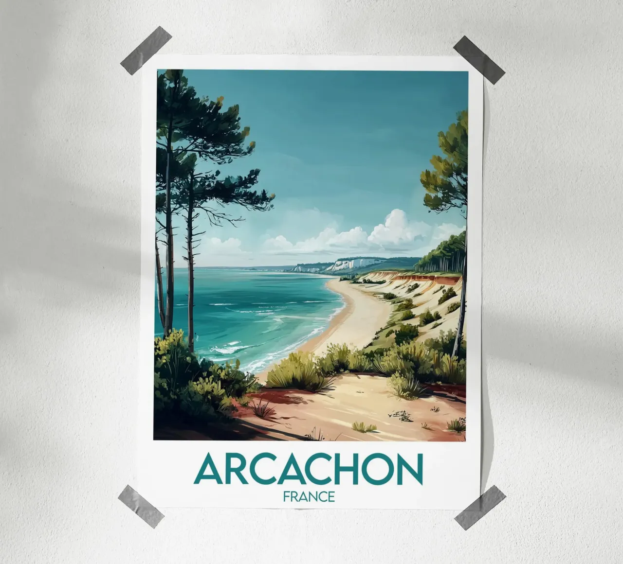 Affiche Arcachon poster con telaio in plastica da Frame the World