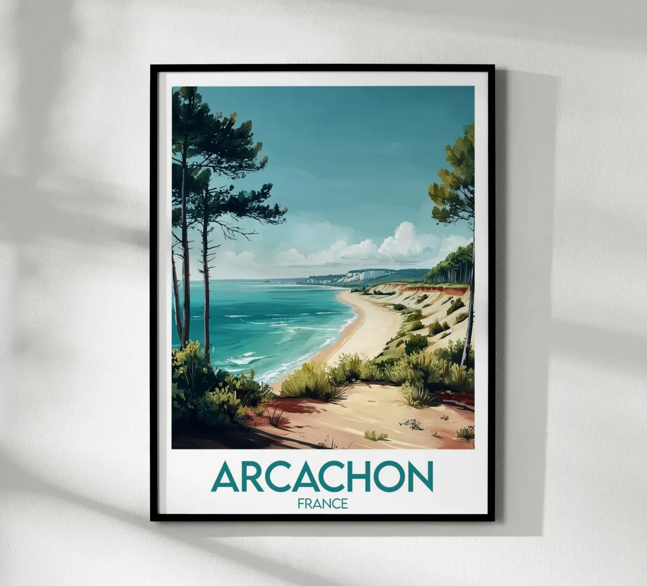 Affiche Arcachon poster con telaio in plastica da Frame the World