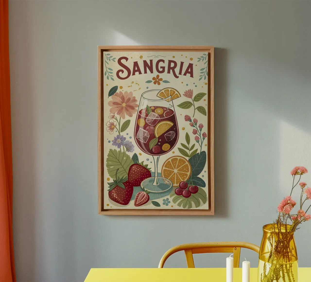 Sangria vintage poster canvas by 🎁 NOBELART
