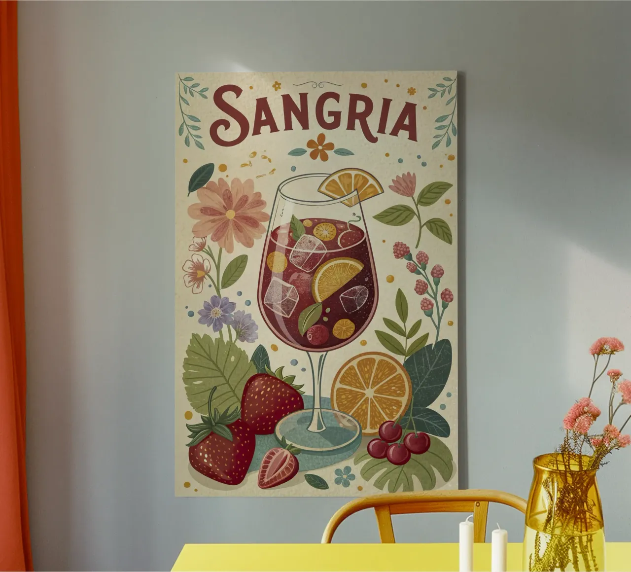 Sangria vintage poster canvas by 🎁 NOBELART