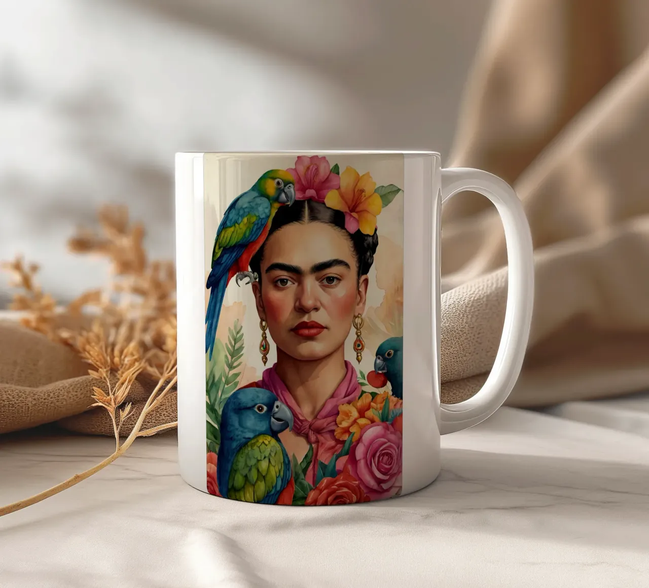 Frida Kalho in acquerello tazza in ceramica da 🎁 ARTVI-SHOP