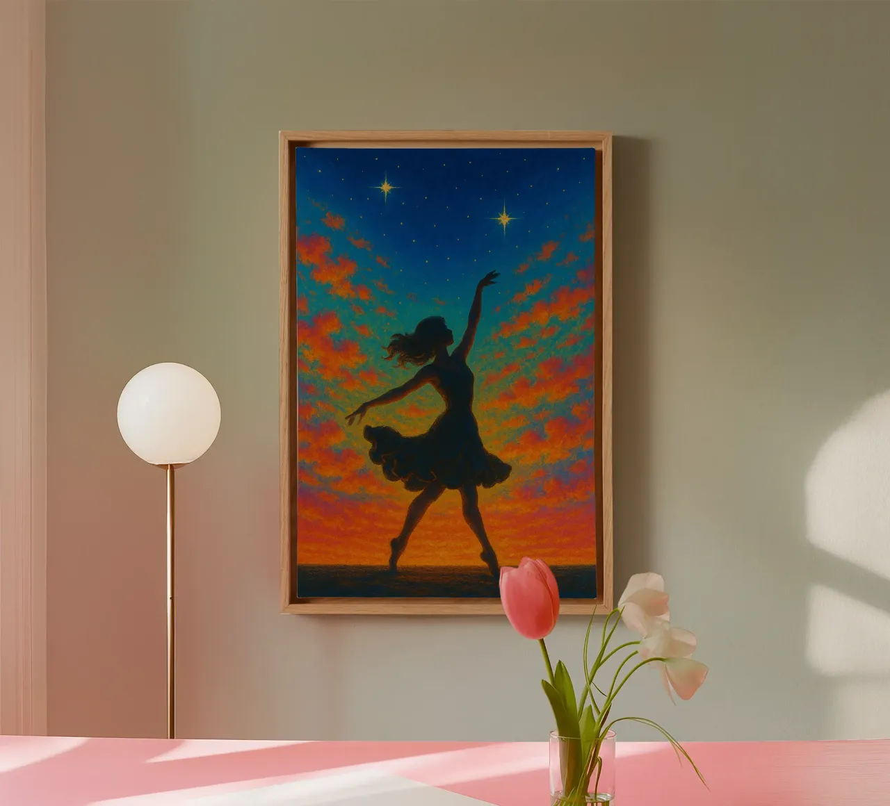 Dancing with the Sky canvas with Floater frame by Studio M