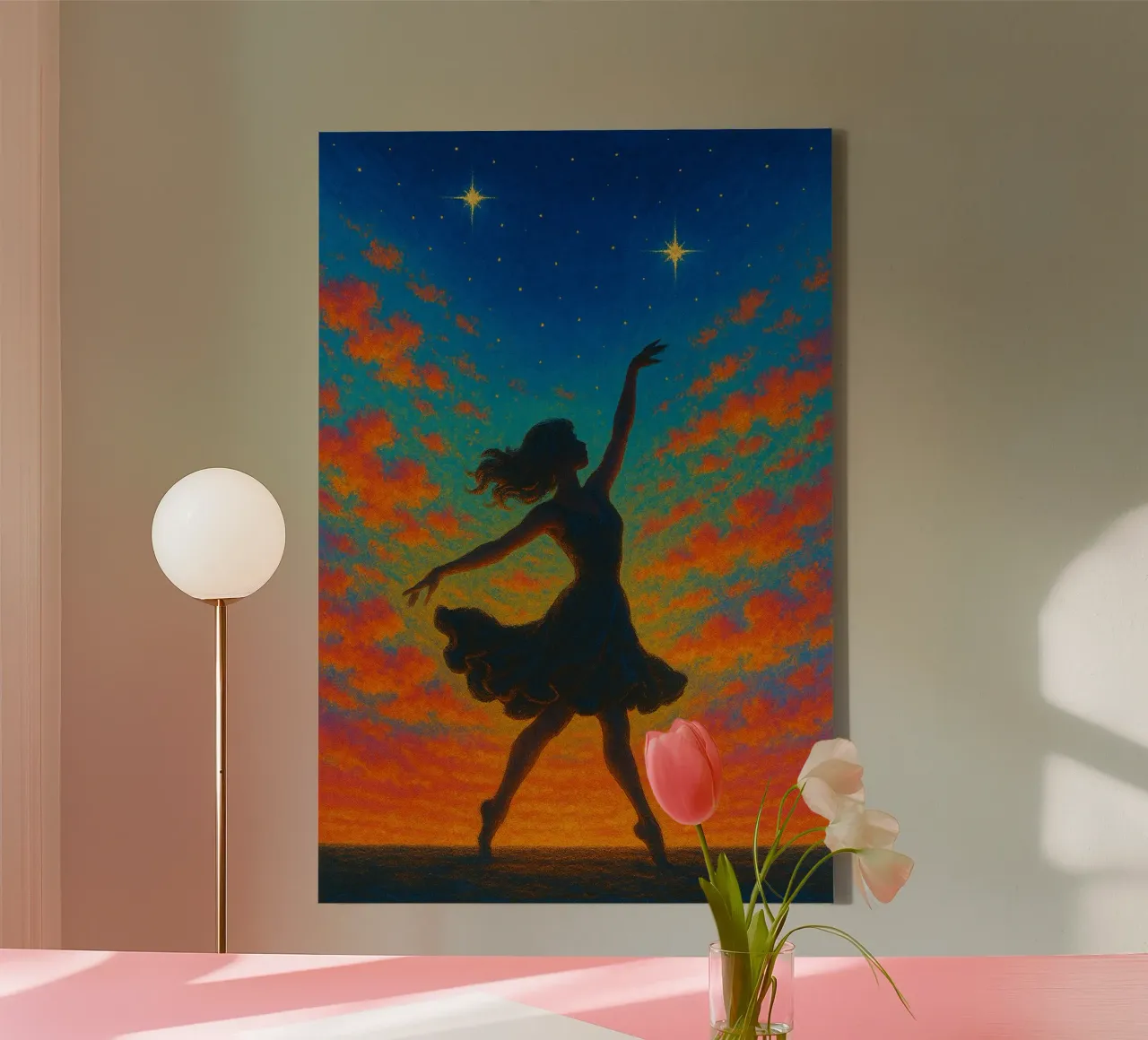 Dancing with the Sky canvas with Floater frame by Studio M