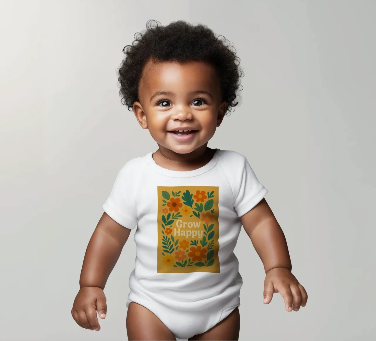 Grow Happy short-sleeve baby romper by Studio M