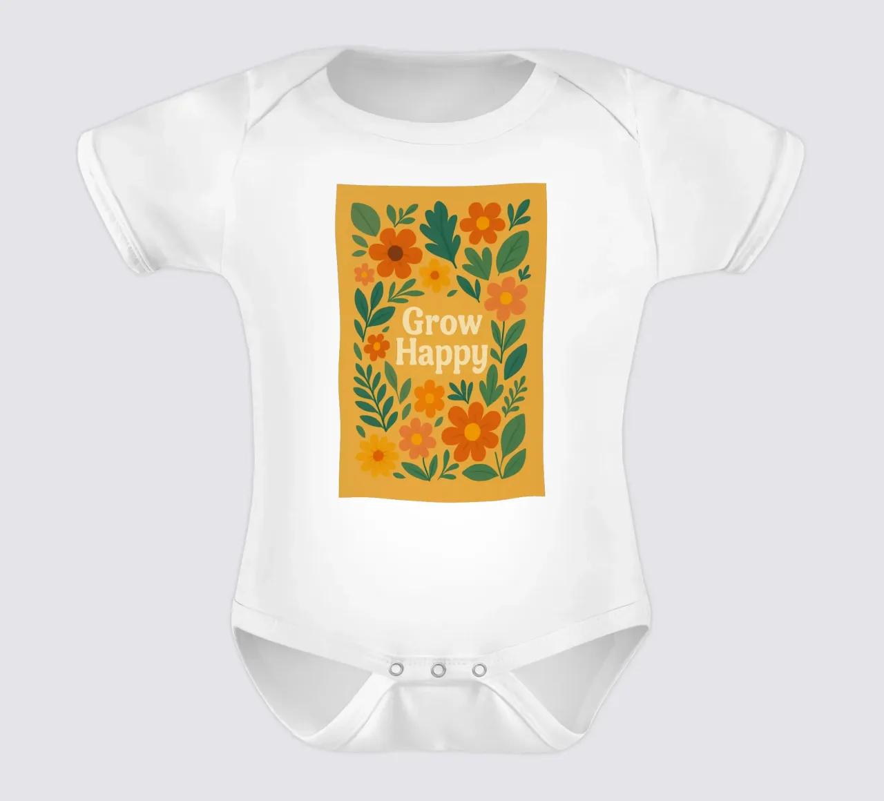 Grow Happy short-sleeve baby romper by Studio M