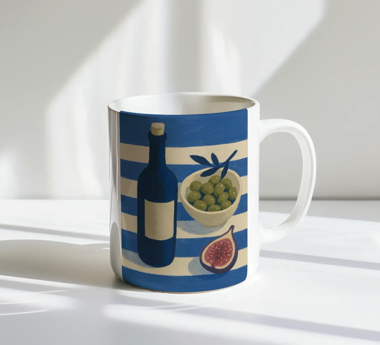 Wine, Olives and Figs tazza in ceramica da Gypsy Galleria