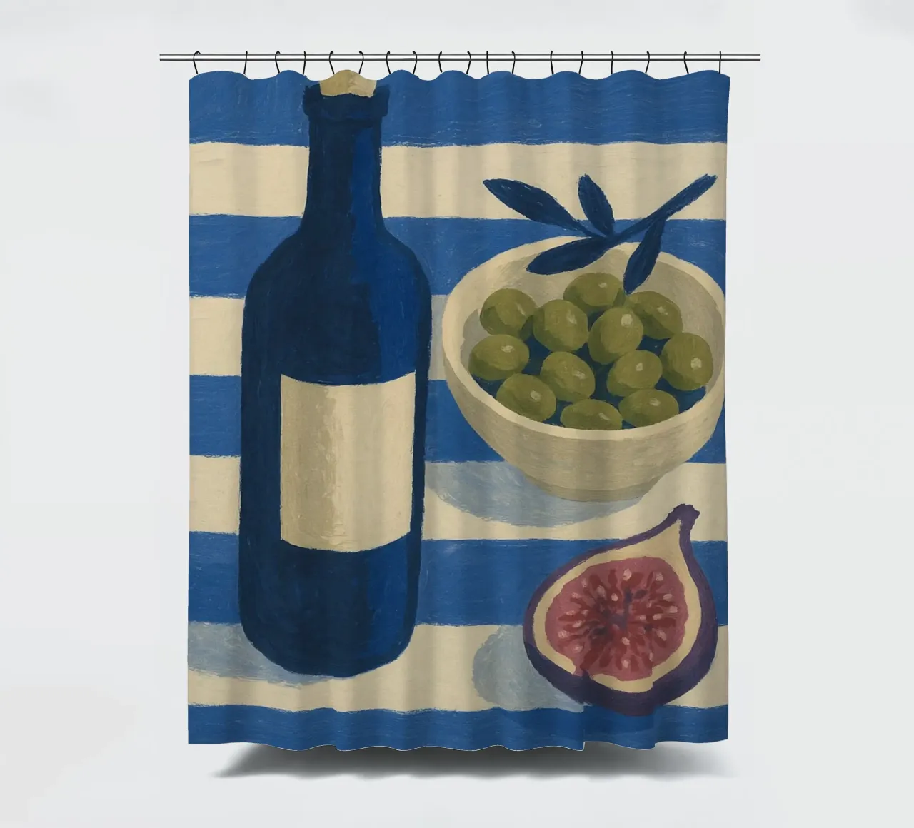 Wine, Olives and Figs shower curtain by Gypsy Galleria
