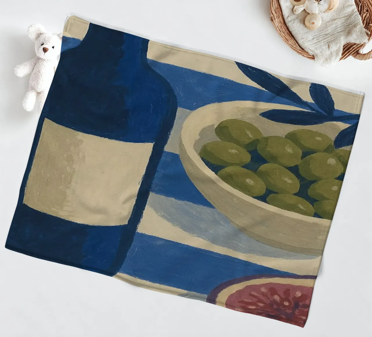 Wine, Olives and Figs Fleecedecke von Gypsy Galleria