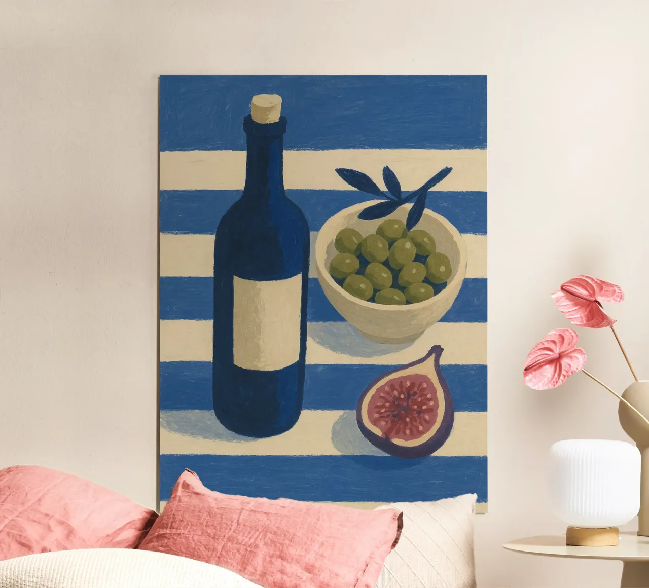 Wine, Olives and Figs poster con telaio in alluminio da Gypsy Galleria