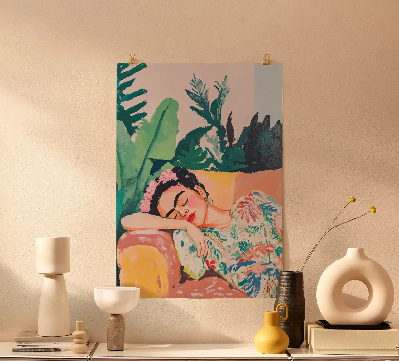 Frida Kahlo - Invincibile poster da Fantasias Florales