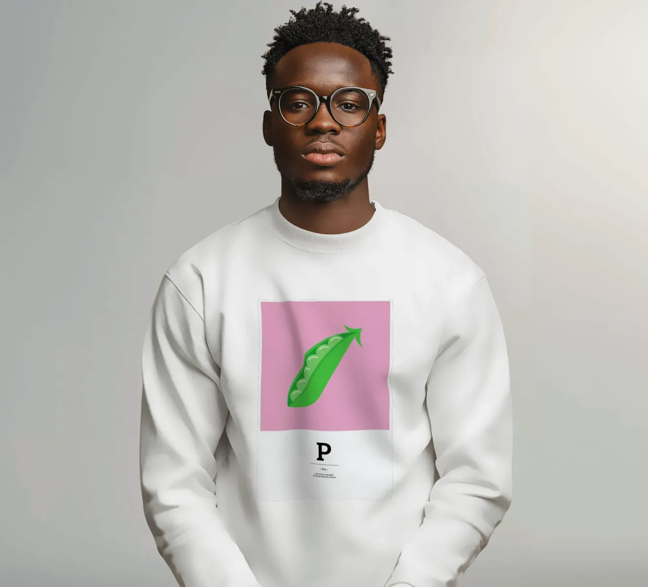 „The Food Alphabet“ - P like Pea felpa da BLAEK Design Studio