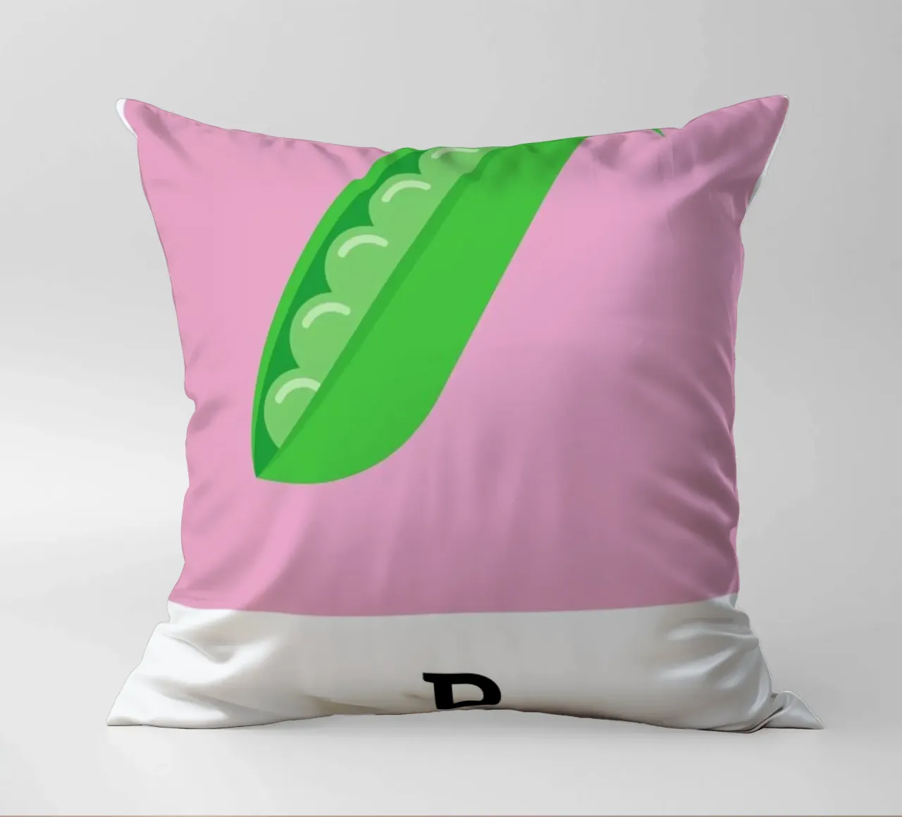 „The Food Alphabet“ - P like Pea cuscino da BLAEK Design Studio