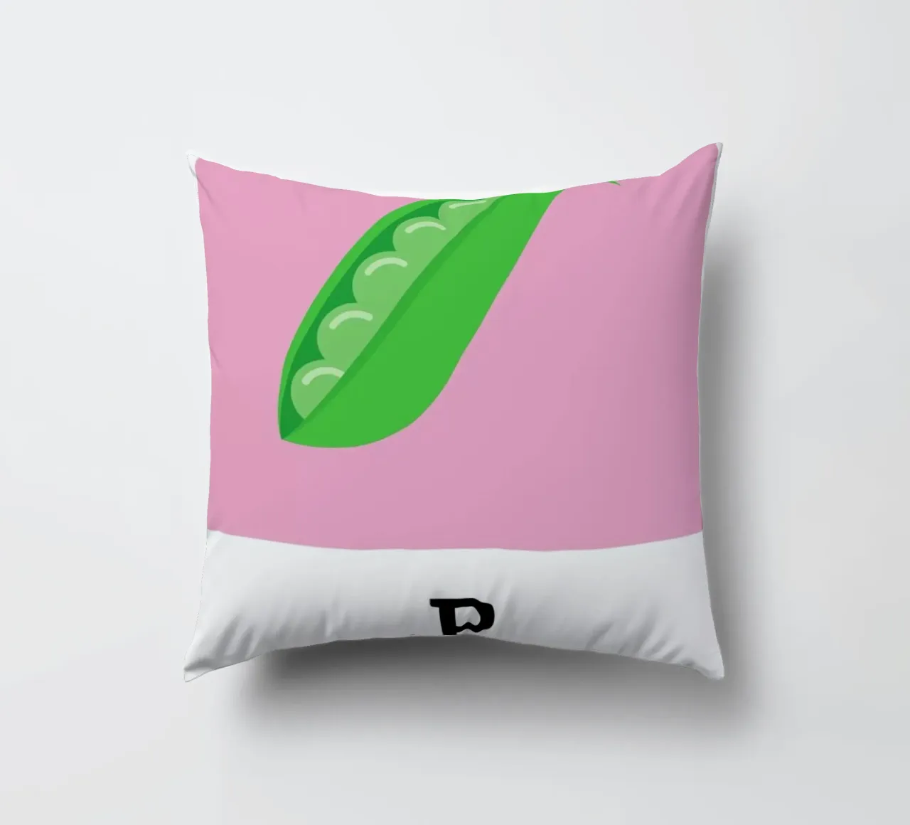 „The Food Alphabet“ - P like Pea cuscino da BLAEK Design Studio