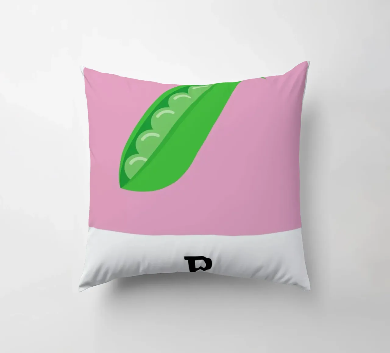 „The Food Alphabet“ - P like Pea cuscino da BLAEK Design Studio